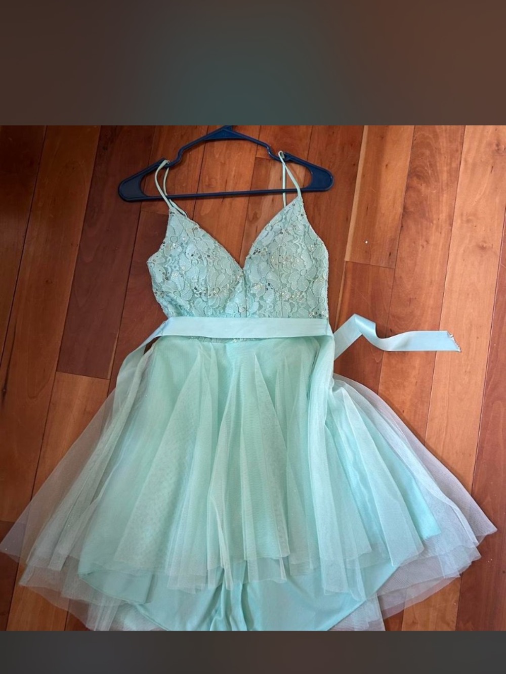 Teeze Me Mint Lace & Tulle Party Dress with Sash